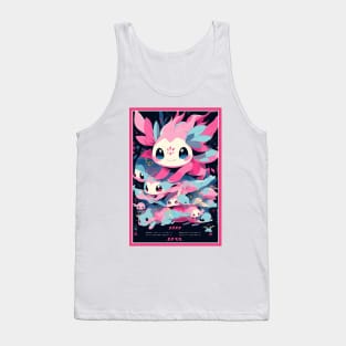 Cute Axolotl Anime Art Design | Cute Animals | Axolotl Hentaii Chibi Kawaii Design Tank Top